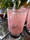3 Retro Pink Mesh Libby Drinking Glasses  No Ware — photo 1