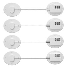 4 Pack Refrigerator Locks with Code, Child Cabinet and Drawer Locks