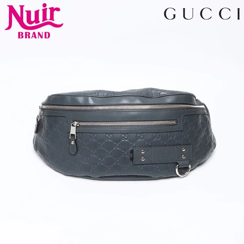 Sac taille GUCCI GG Shima cuir gris