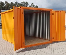 4m Lagercontainer Orange RAL 2011 Doppeltür Kommunalorange Bauhof Baucontainer