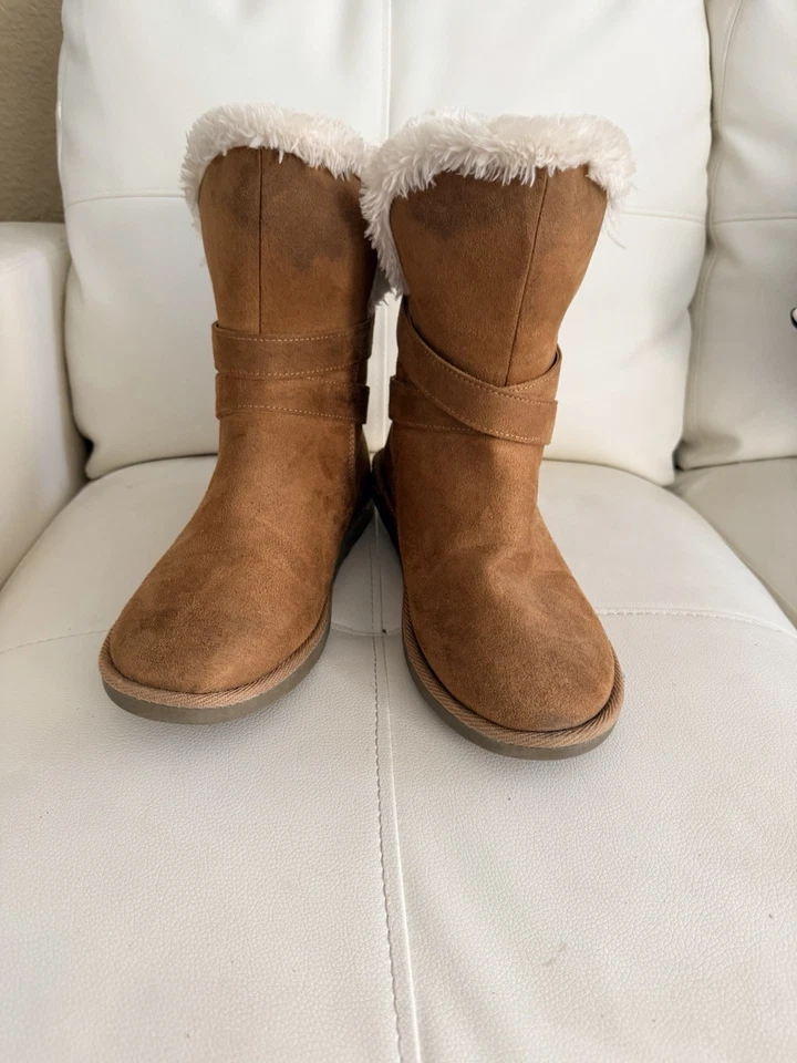 女式 Airwalk 靴子尺寸 USA 11 棕色麂皮绒人造毛皮衬里靴子鞋 — 第 4/4 张图片