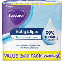 99% Water & Plant-Based Baby Wipes | 720 Pieces (3 X 240 Pack)