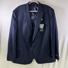 NWT Lauren Ralph Lauren Mens Suit Jacket Blazer 50R Ultra Stretch Blue PinStripe