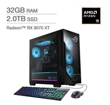 ASUS ROG Desktop AMD Ryzen 9 9950X3D Radeon RX 9070XT 32GB DDR5 2TB NVMe SSD