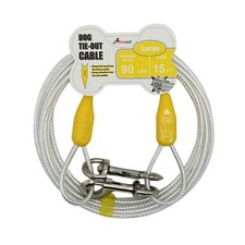 15ft Reflective Tie-Out Cable For Large Dogs Up to 90 Pounds Lead Wire