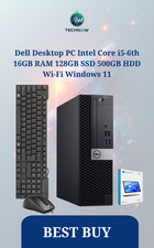 Dell Desktop PC Intel Core i5-6th 16GB RAM 128GB SSD 500GB HDD Wi-Fi Windows 11