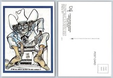 LBJ Library Austin TX Blaine Cartoon Postcard Lyndon B Johnson 1971 Dedication