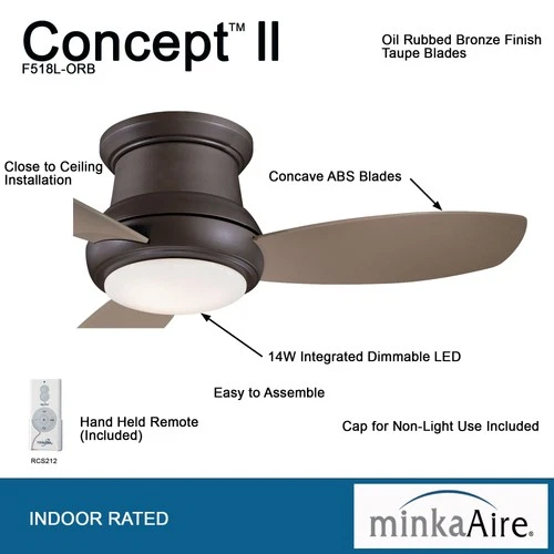Minka Aire Concept II 44"  - Taupe 3-Blade Remote Control - Picture 5 of 5