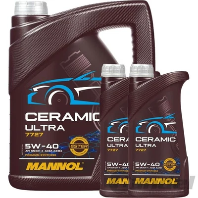 MANNOL Ceramic Ultra 5W40 Huile Moteur Synthétique 5L + 2x1L - Photo 1/4