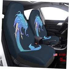 Colorful Tail Mermaid Girl 2 Pcs Car Seat Covers Set Vehicle Front Seat