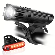 Ascher Ultra Bright USB Rechargeable Bike Light Set, Powerful Bicycle Front H...