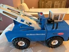 VINTAGE BLUE AND WHITE MIGHTY TONKA TOW TRUCK
