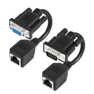 2 STÜCKE DB9 auf RJ45 Adapter DB9 9-Pin Seriell Stecker Buchse Paar auf RJ45 Buc