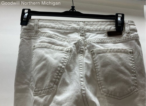 Boden Juniors White Solid Stretch Denim Skinny Jeans Size 32P Five Pocket Casual - Picture 6 of 7