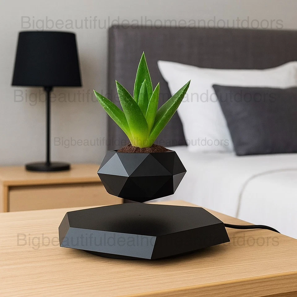 Magnetic Levitating Plant Pot Floating Planter for Succulents Bonsai Home Decor - Image 3 of 4