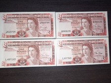 Gibraltar 1 Pound P20a c d e 5 Uncirculated Queen Elizabeth Notes 1975 -1988