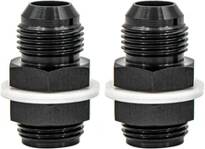 To 10AN Male Flare Straight Fuel Cell Bulkhead Fittings Aluminum Black 2Pcs