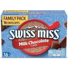 Swiss Miss Milk Chocolate Flavored Hot Cocoa Mix, Family Pack, 16 ct