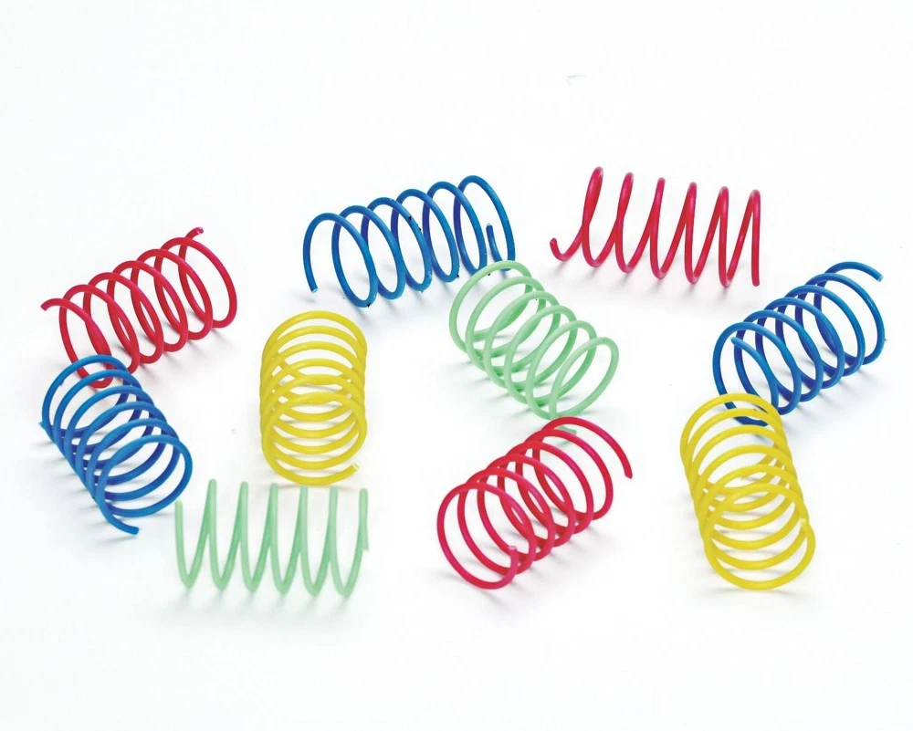 Ethical Pet Spot Colorful Springs Wide Spiral Cat Toys - Contains 14 Packs of 10
