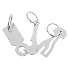 3 Pcs Trolley Tokens Key Ring Coin Operated Shopping Cart Keychain Market