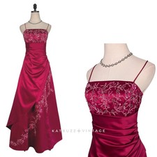 Vintage Prom Dress Maxi Gown 8 Pink Fairy Princess Floral 90s Y2K Glam Layered