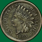 1863 Indian Head Cent Extremely Fine XF Coin #40802