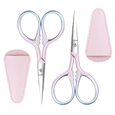 2 Pcs Eyebrow Scissors for Women, Professional Grooming Mini Scissors with St...
