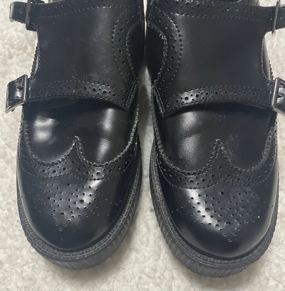Zapatos de plataforma TUK para mujer 8 para hombre’s 6 negros Oxford hebilla gótica grunge ropa de calle Foto 4 de 4