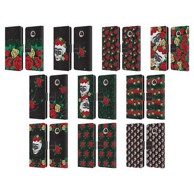 OFFICIAL FRIDA KAHLO ROSES LEATHER BOOK WALLET CASE COVER FOR MOTOROLA PHONES