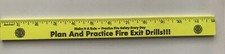 1990s Fire Department Plan and Practice Fire Exit Drills Neon Measurement Ruler