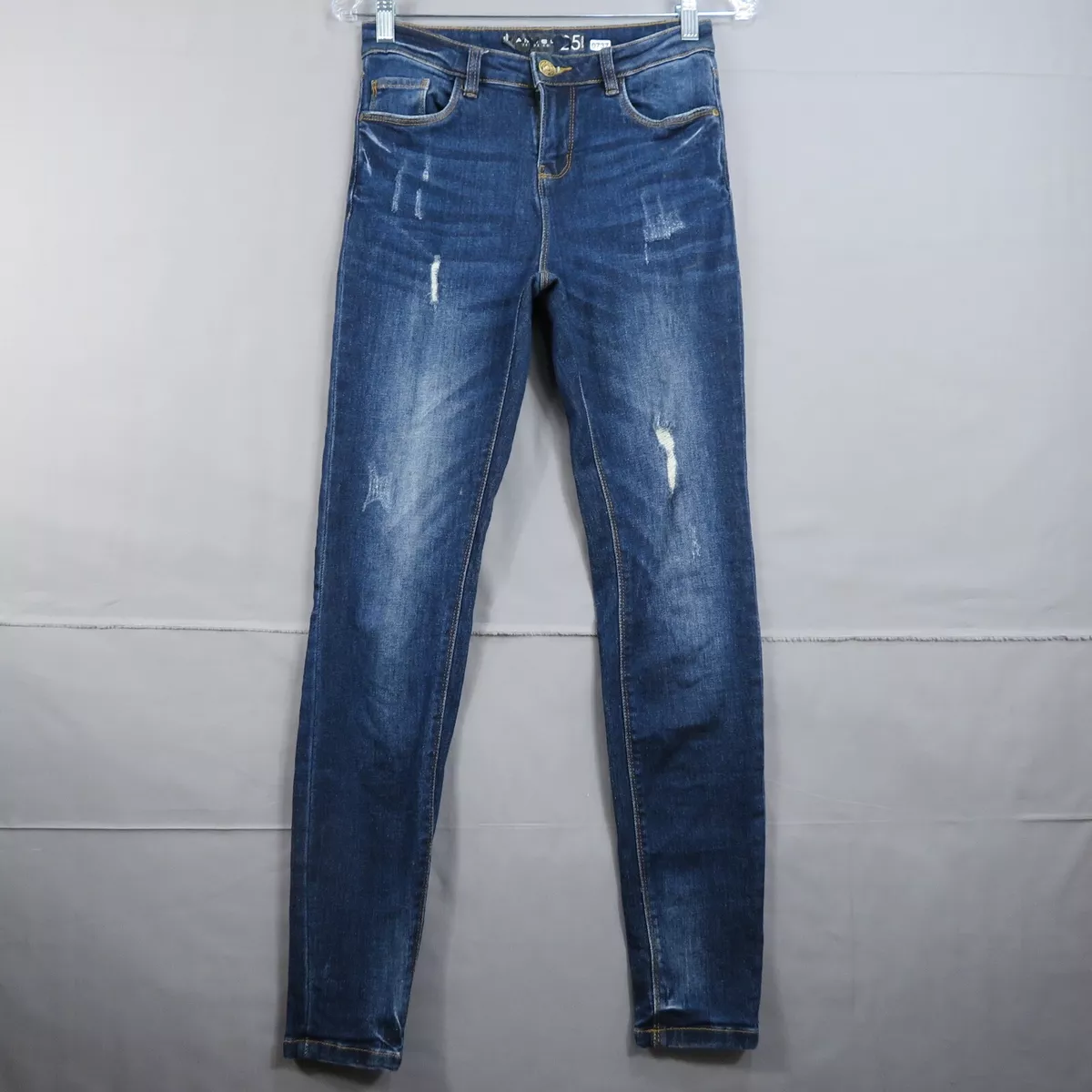 Der er behov for Blå Konflikt AMISU JEANS WOMENS SIZE 25 BLUE STRETCH SKINNY DISTRESSED DENIM JEANS | eBay