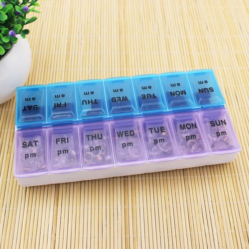14Slot 7Day Organiser Pill Box Dispenser Medicine AM/PM Medication Week Case DF - Picture 12 of 14