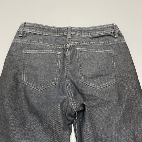 Mcdonalds Uniform Pants Womens Sz 0R 28x28 Black Jeans Denim Stretch Raw Hem Cut - Picture 10 of 11