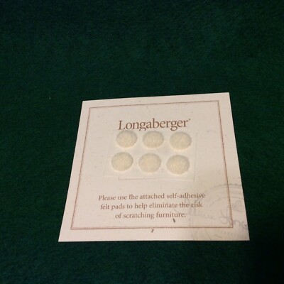 6 Light BROWN 3/8'' Felt Pads Dots 4 your Longaberger baskets protect furniture 