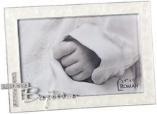 Roman Baptism Zinc Photo Frame, Ivory, 7.25" x 5"