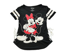 Disney Vintage Kids Size M 7 Black T-shirt with Mickey and Minnie Disneyland