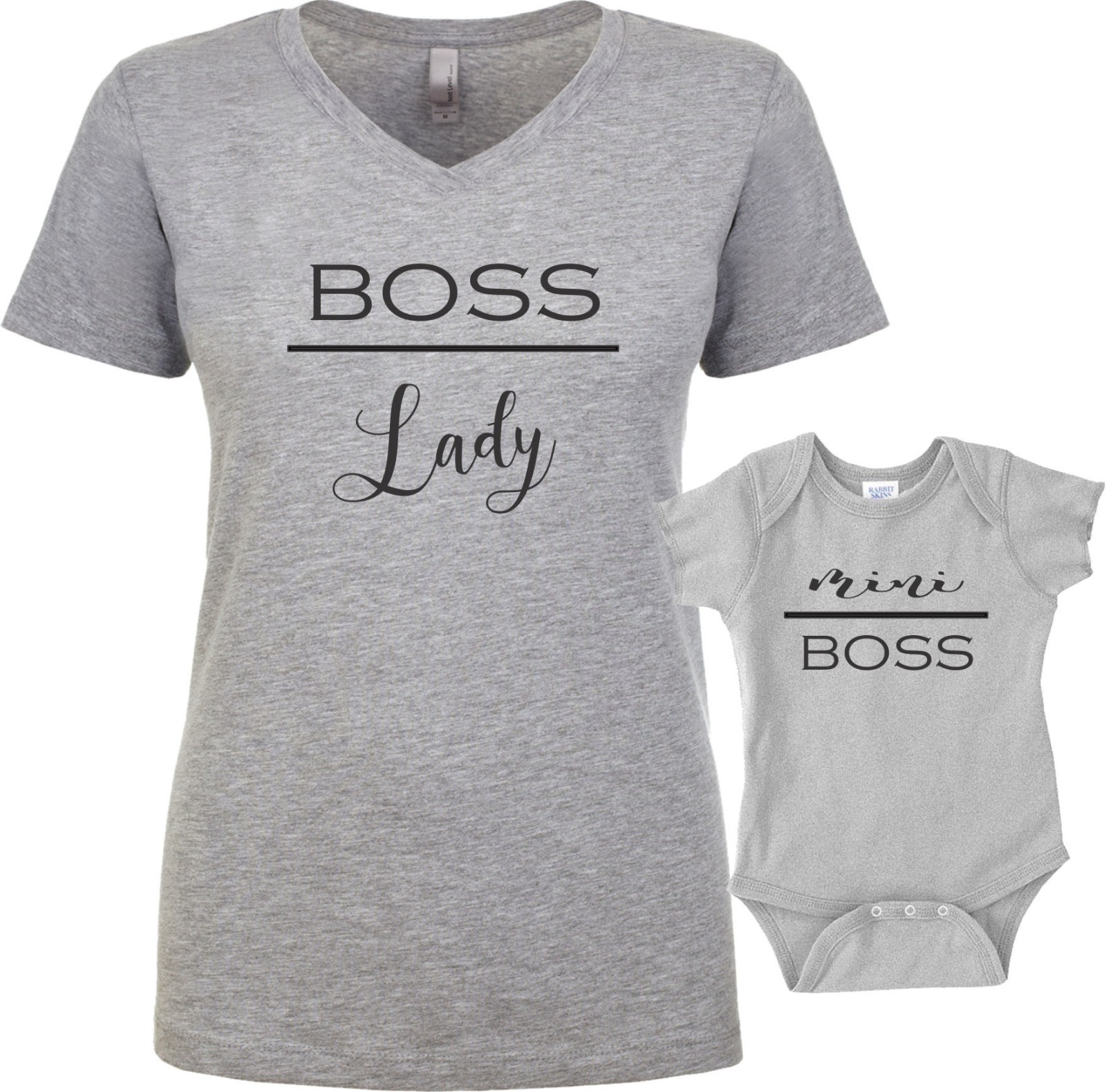 Boss Lady Mini boss Mom Dad Family Funny Cute matching T-Shirts, image size:1600x1580