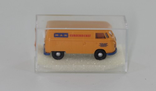 Brekina 3253 Volkswagen Bulli VW T1b Kasten MAN Kundendienst Gelb H0 1:87 in OVP - Foto 3 di 5