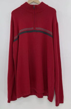 Eddie Bauer Men  s Red Quarter Zip Long Sleeve Knit Sweater Size Tall 2XL
