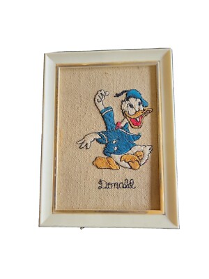 Vintage and framed embroidered Donald Duck Picture - E.P.I.C. Inc., Phila., PA