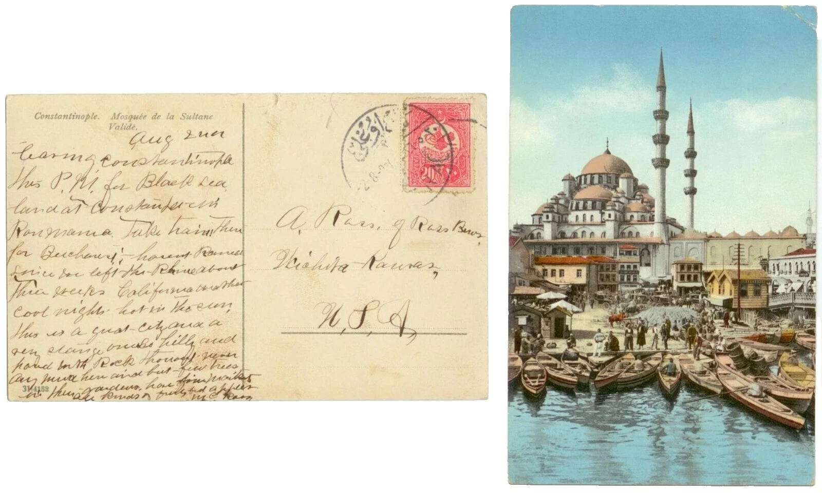 Handstamped Cover Turkish Stamps