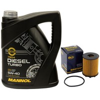 MotoröL Set 5W40 5 Liter + ÖLfilter SH 4794 P FüR Fiat Doblo Panda Opel Corsa