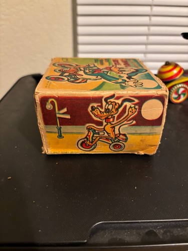 VINTAGE LINEMAR JAPAN CELLULOID MICKEY MOUSE ON MECHANICAL TRICYCLE W/ORIG BOX - Picture 11 of 14