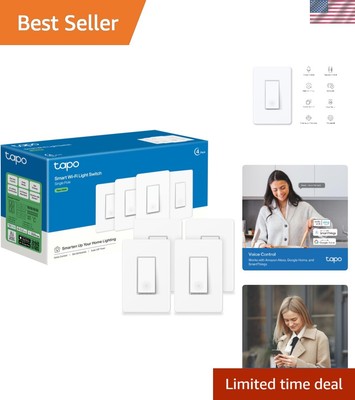 Control Lights Anywhere - Smart Switch with Timers, 4-Pack for Home Automation