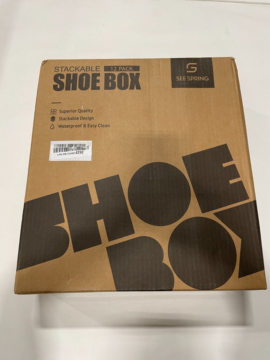 SEESPRING 12 Pack Shoe Storage, Clear Plastic Stackable Shoe