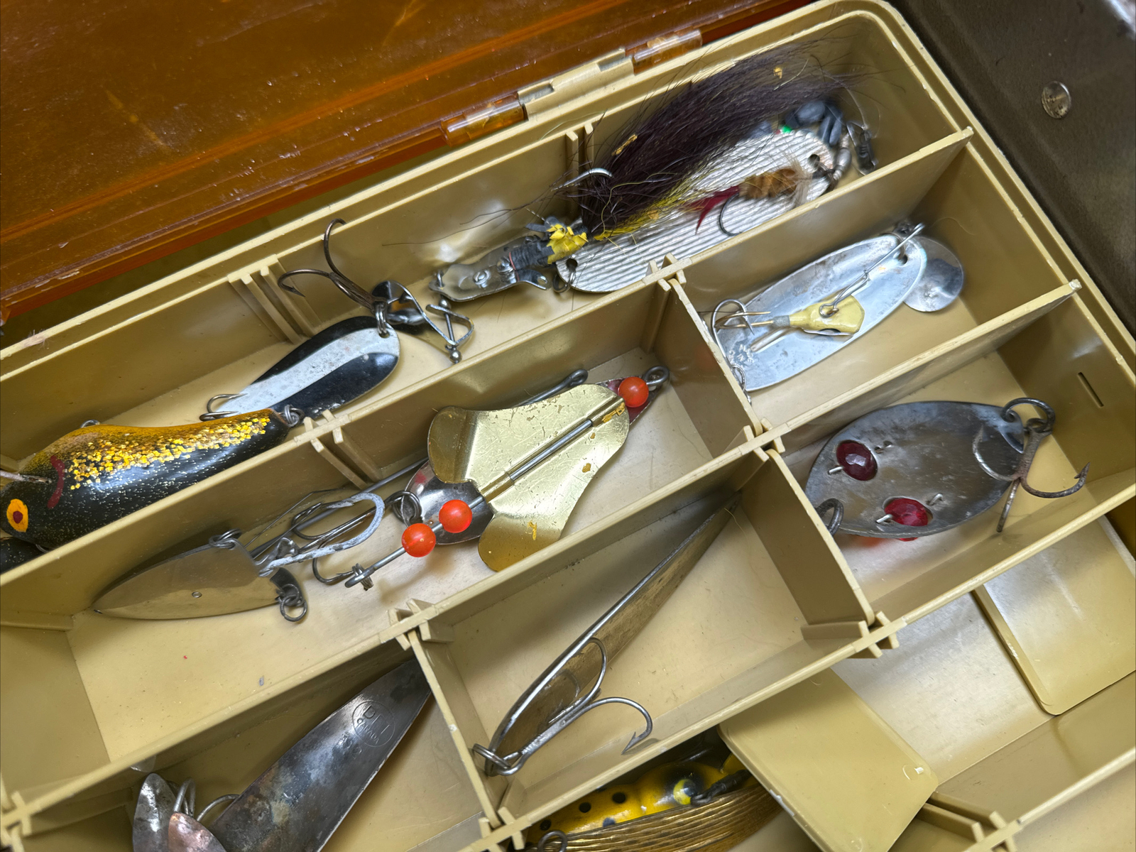 Vintage Fishing Tackle Boxes Full Of Lures Huge! Sport King Heddon DFT