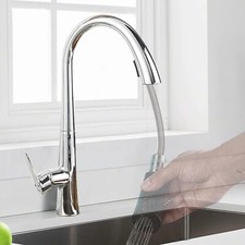 Kitchen Faucet with Pull Down Sprayer, Single Handle High Arc Brushed Nicke