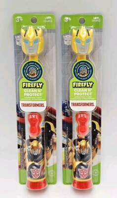 Lot Of 2 New Firefly Transformers Bumblebee Soft Powered Children's Toothbrush