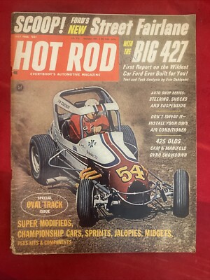 Hot Rod Magazine July 1966 Oval track 427 Ford 425 Olds Midget racing ...