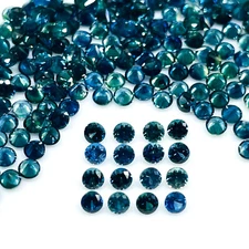 VVS 25 Pcs Natural Ceylon Blue Sapphire 2mm Round Diamond Cut Loose Gemstones